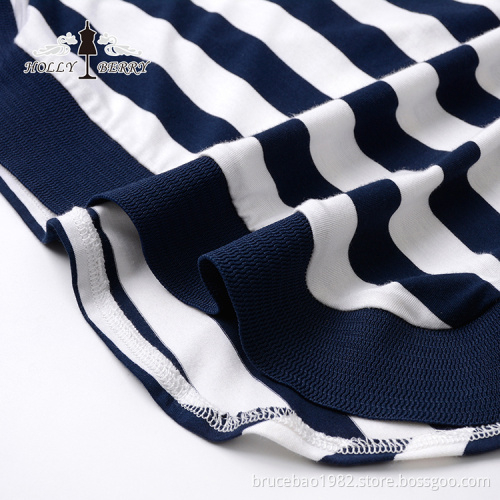 New Stylish Autumn Short Sleeve Striped Custom Sweatshirt